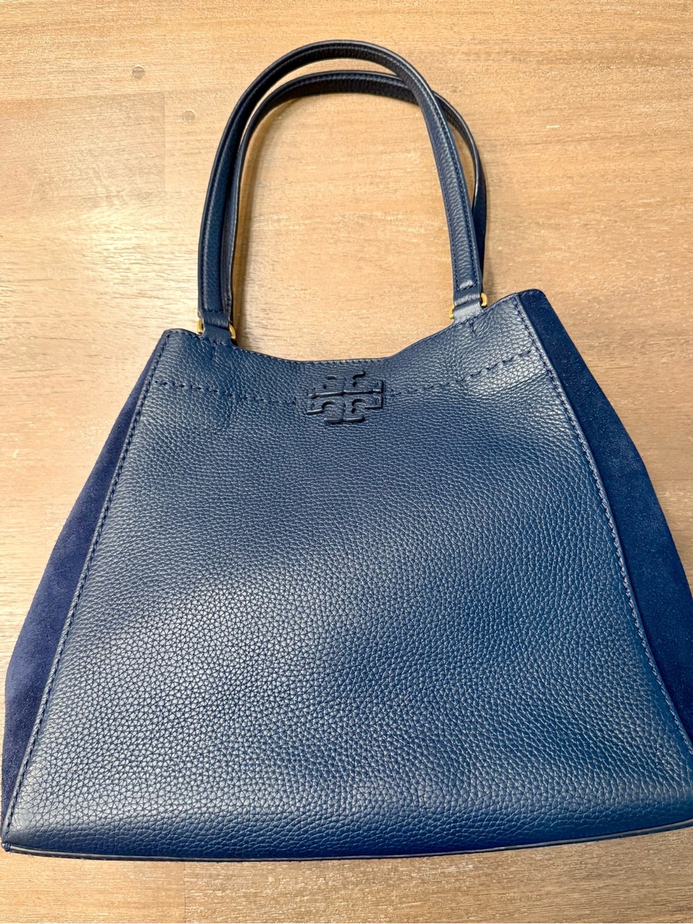 Tory Burch McGraw Mixed Materials Navy Carryall